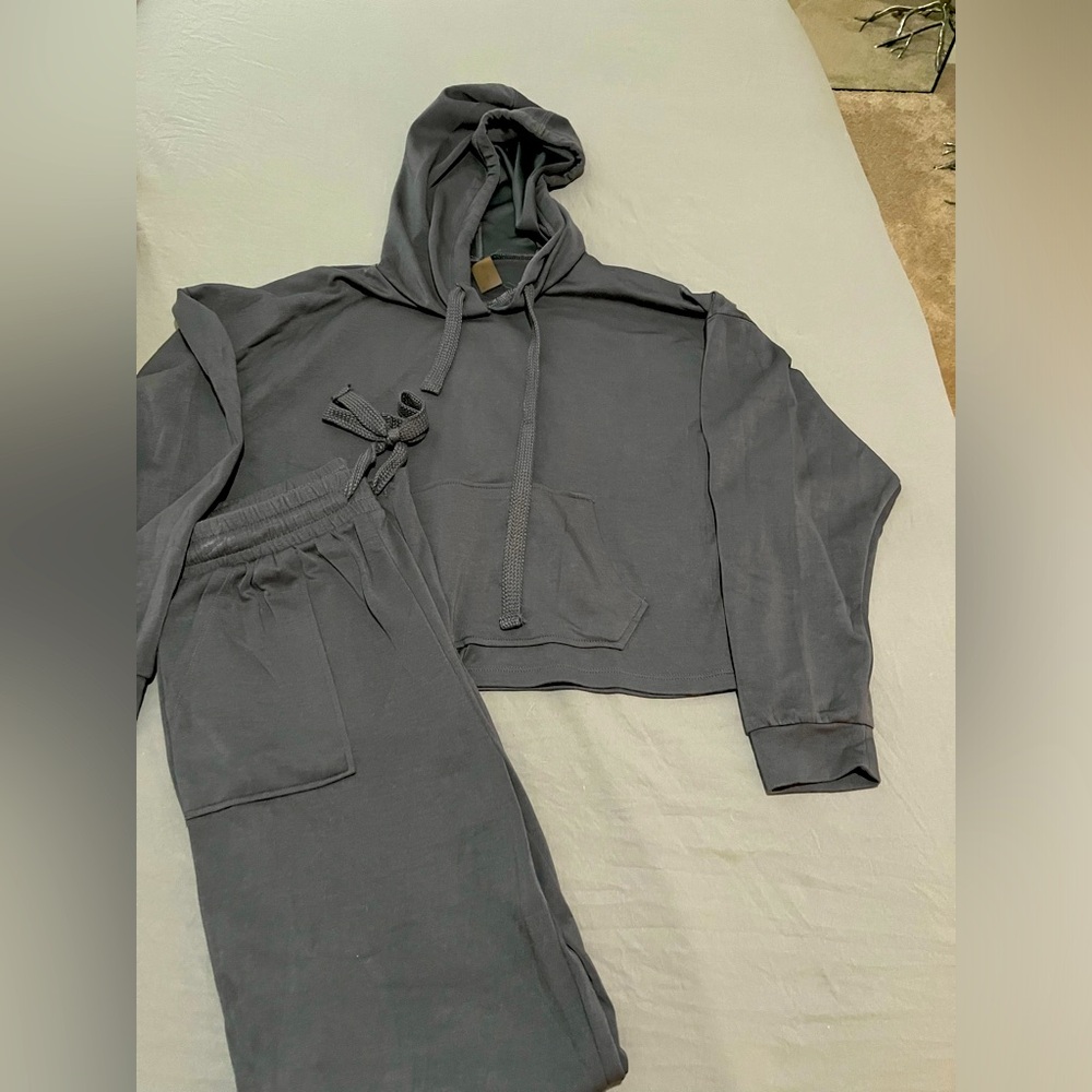 Altar’d State Revival Collection Hoodie and Sweatpants- Size Small- Dark Gray